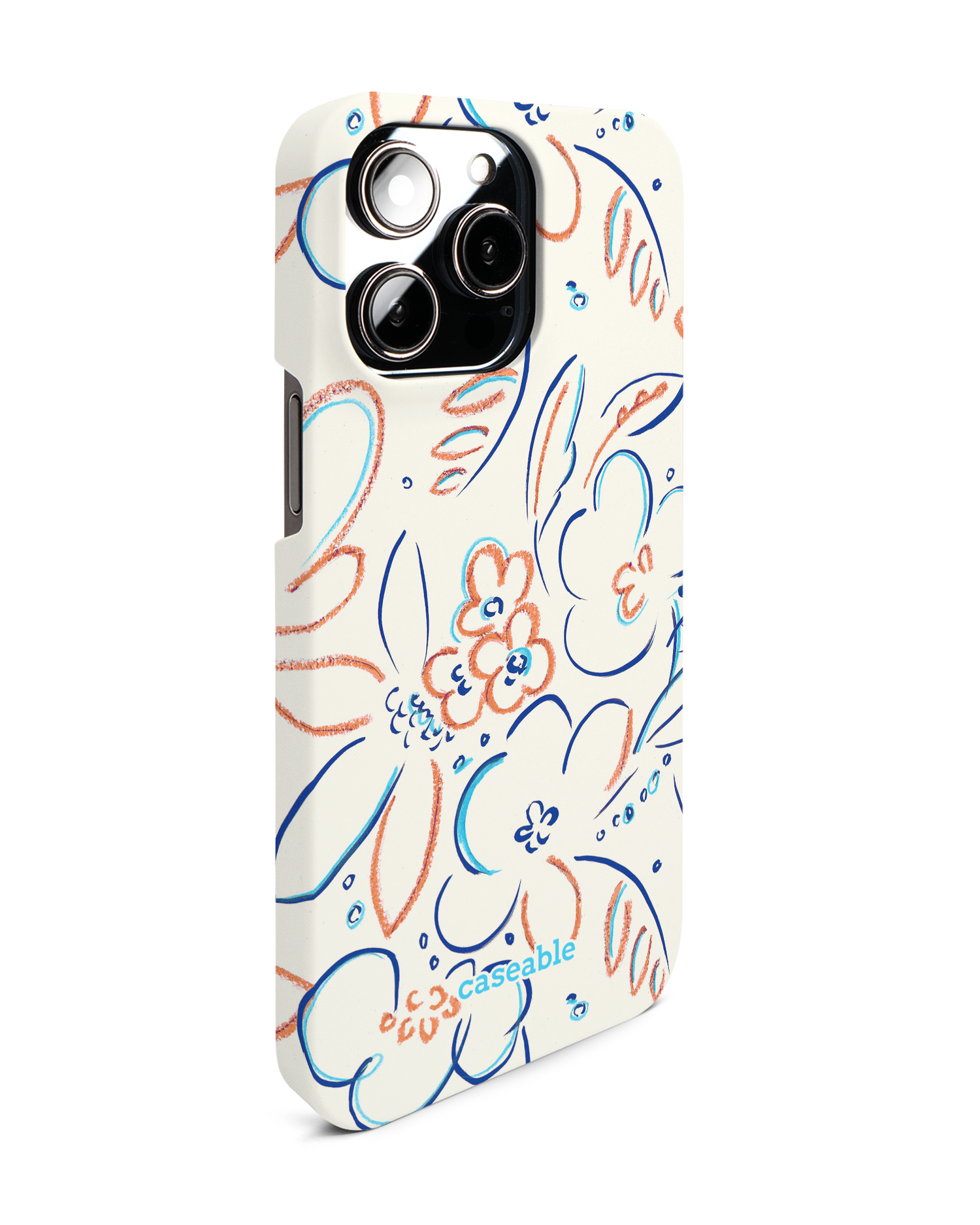 Bloom Doodles Hardcase Handyhülle für Apple iPhone 14 Pro Max: Seitenansicht links