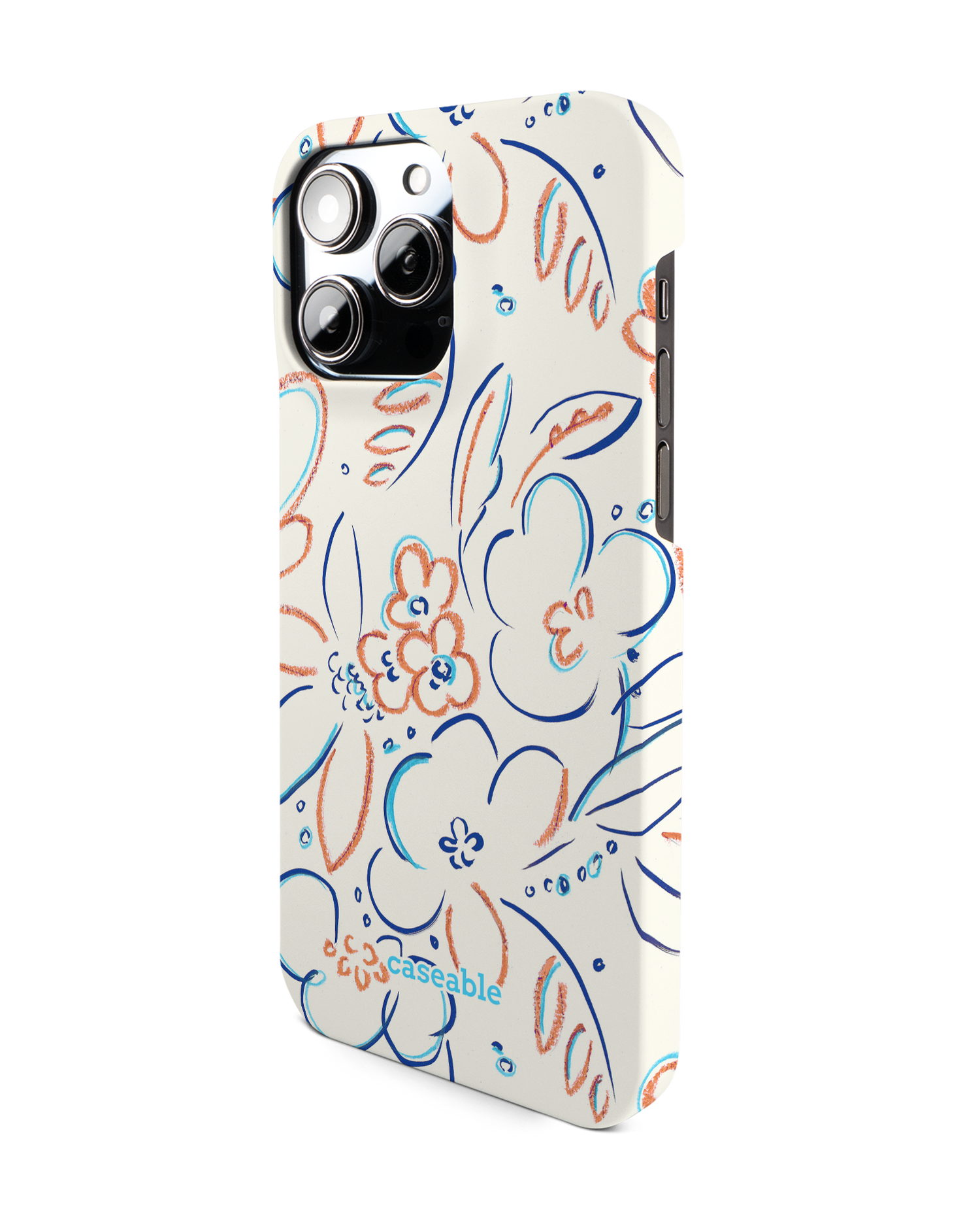 Bloom Doodles Hardcase Handyhülle für Apple iPhone 14 Pro Max: Seitenansicht rechts