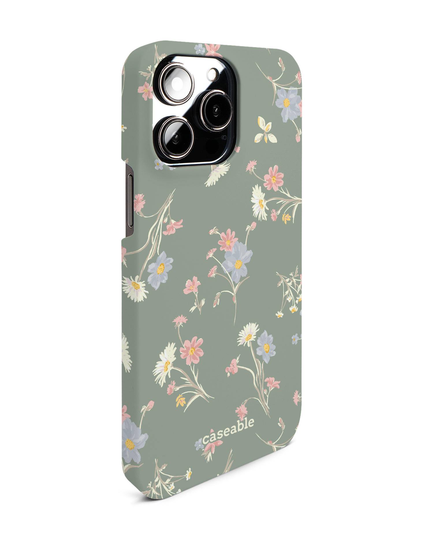 Wild Flower Sprigs Hardcase Handyhülle für Apple iPhone 14 Pro Max: Seitenansicht links