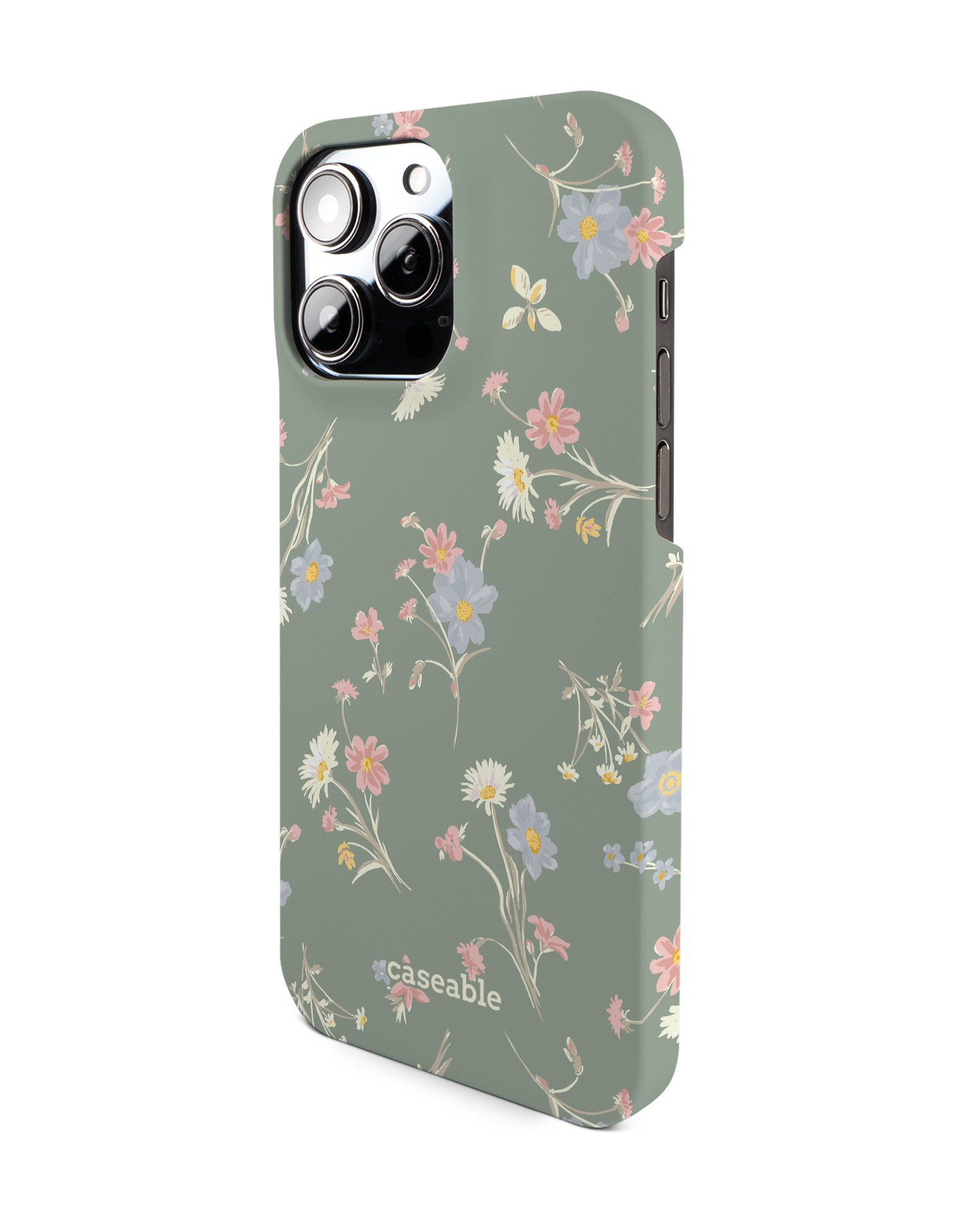 Wild Flower Sprigs Hardcase Handyhülle für Apple iPhone 14 Pro Max: Seitenansicht rechts