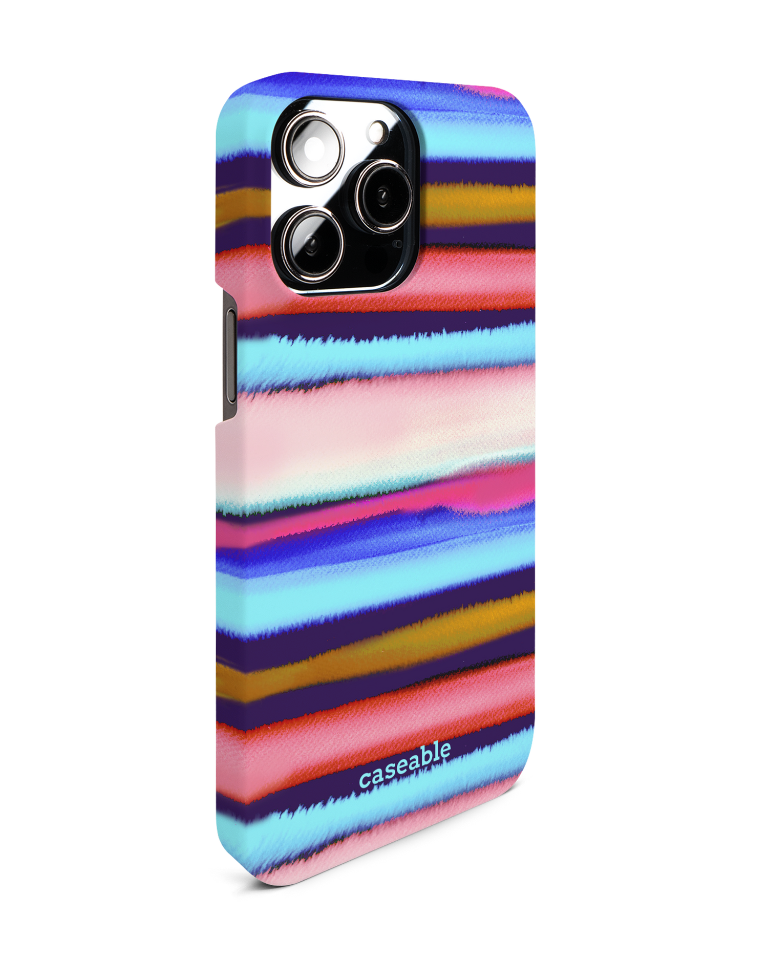 Watercolor Stripes Hardcase Handyhülle für Apple iPhone 14 Pro Max: Seitenansicht links