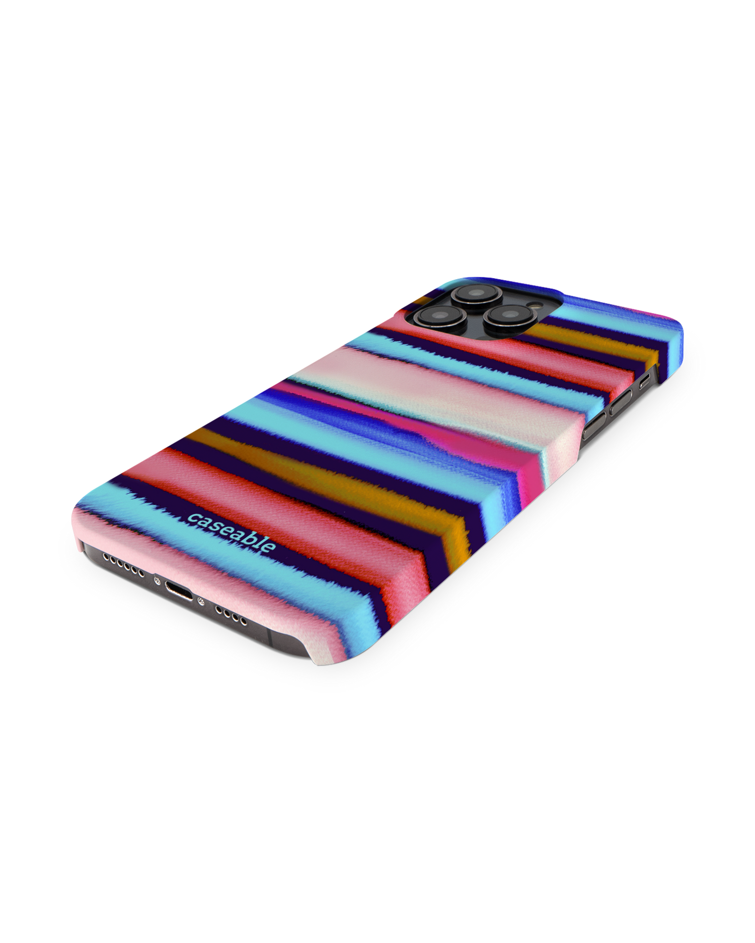 Watercolor Stripes Hardcase Handyhülle für Apple iPhone 14 Pro Max: Perspektivansicht