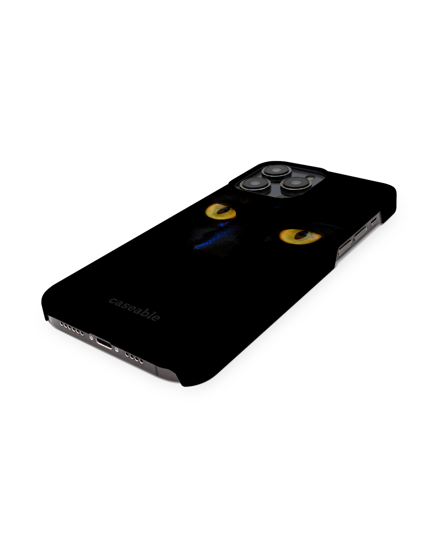 Black Cat Hardcase Handyhülle für Apple iPhone 14 Pro Max: Perspektivansicht