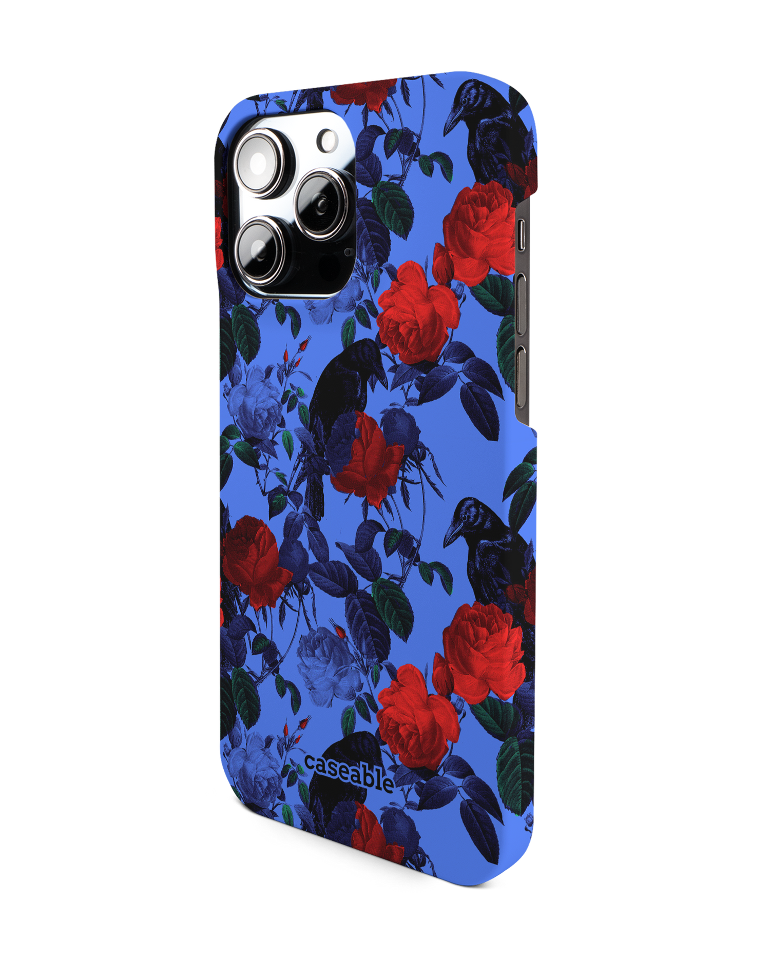 Roses And Ravens Hardcase Handyhülle für Apple iPhone 14 Pro Max: Seitenansicht rechts