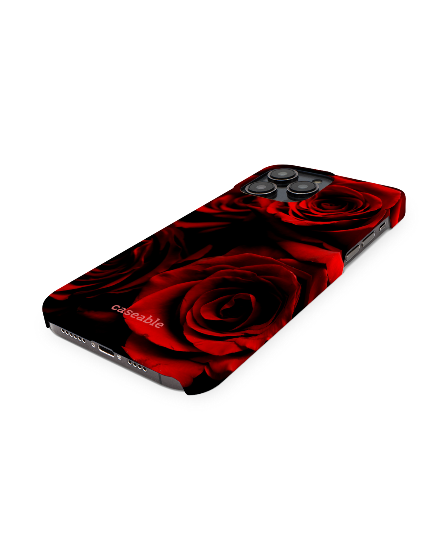 Red Roses Hardcase Handyhülle für Apple iPhone 14 Pro Max: Perspektivansicht