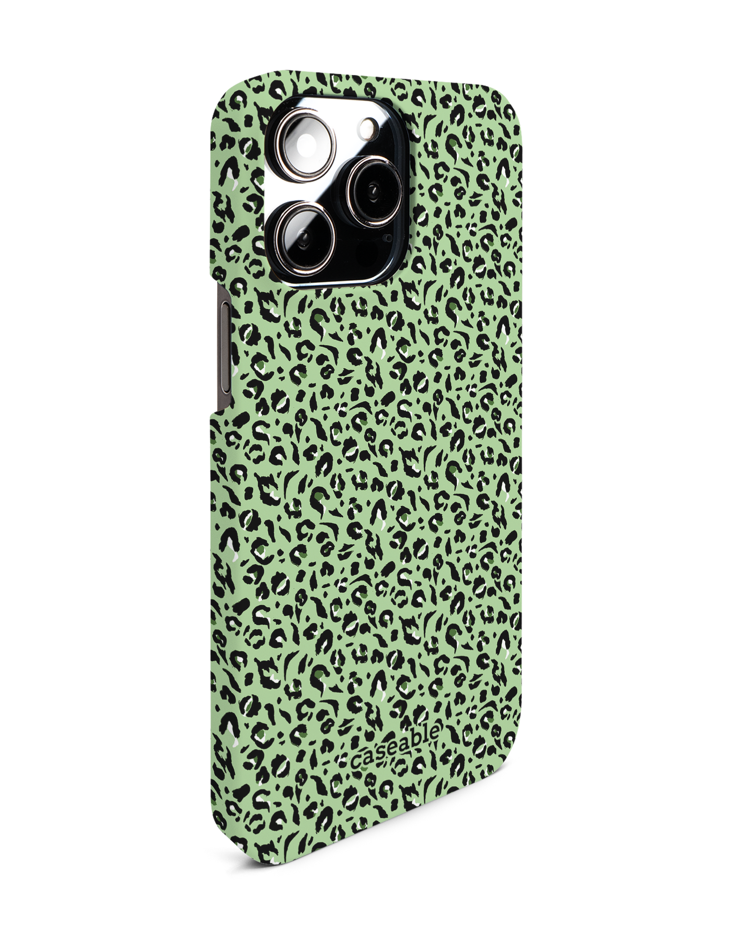 Mint Leopard Hardcase Handyhülle für Apple iPhone 14 Pro Max: Seitenansicht links