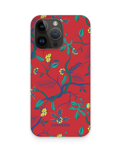 Ultra Red Floral Hardcase Handyhülle für Apple iPhone 15 Pro Max