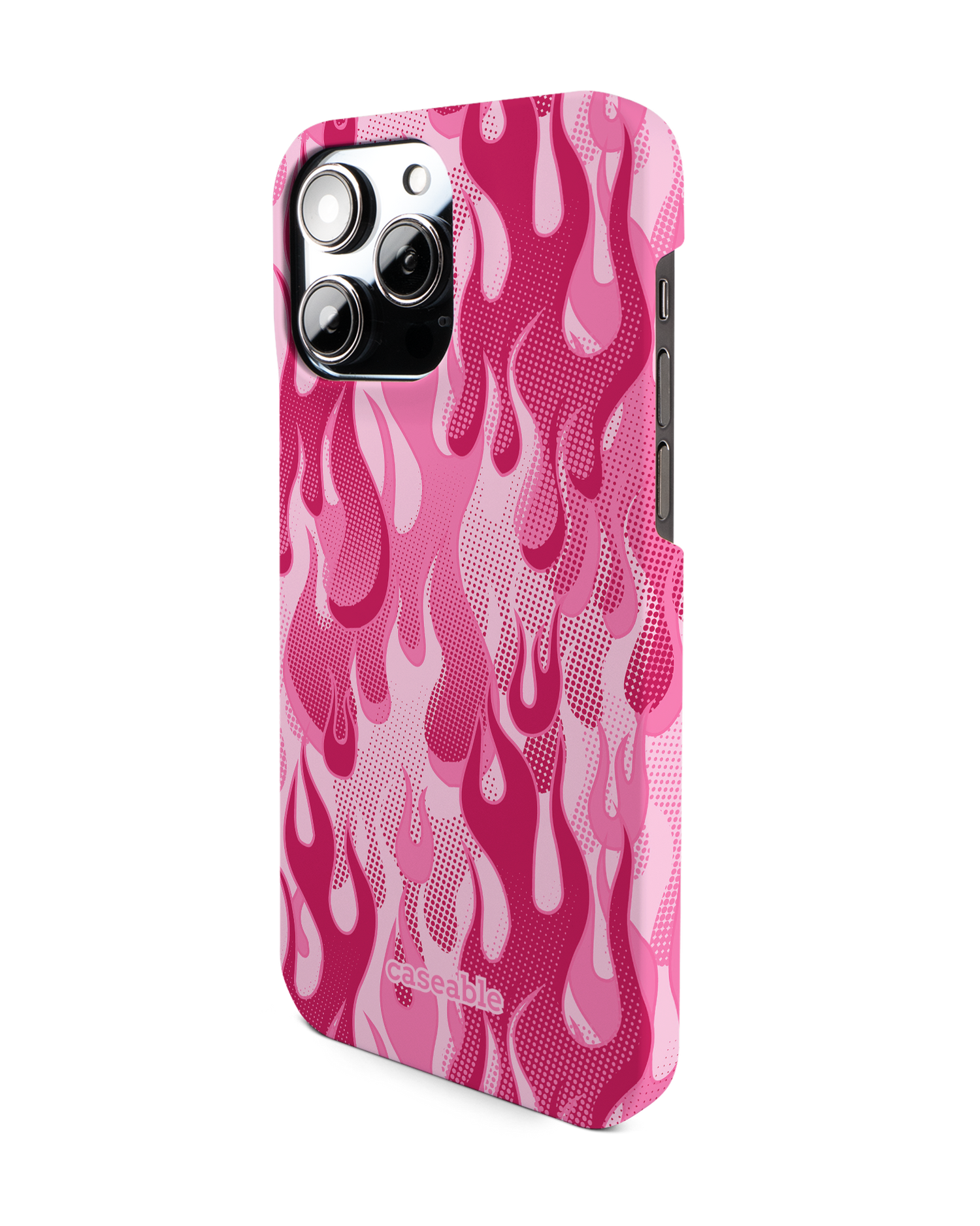 Pink Flames Hardcase Handyhülle für Apple iPhone 14 Pro Max: Seitenansicht rechts