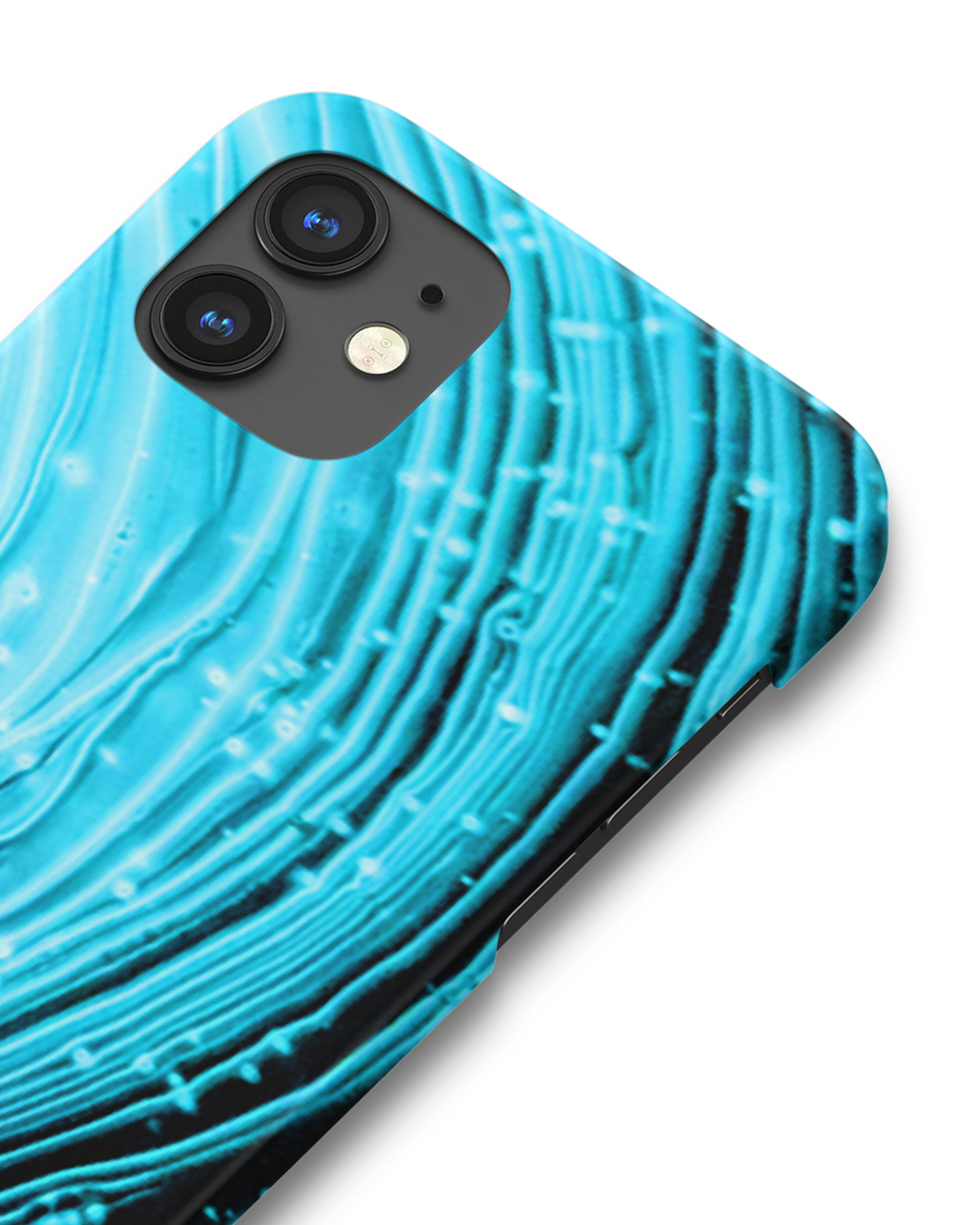 Turquoise Ripples Hardcase Handyhülle Apple iPhone 12 mini: Detailansicht