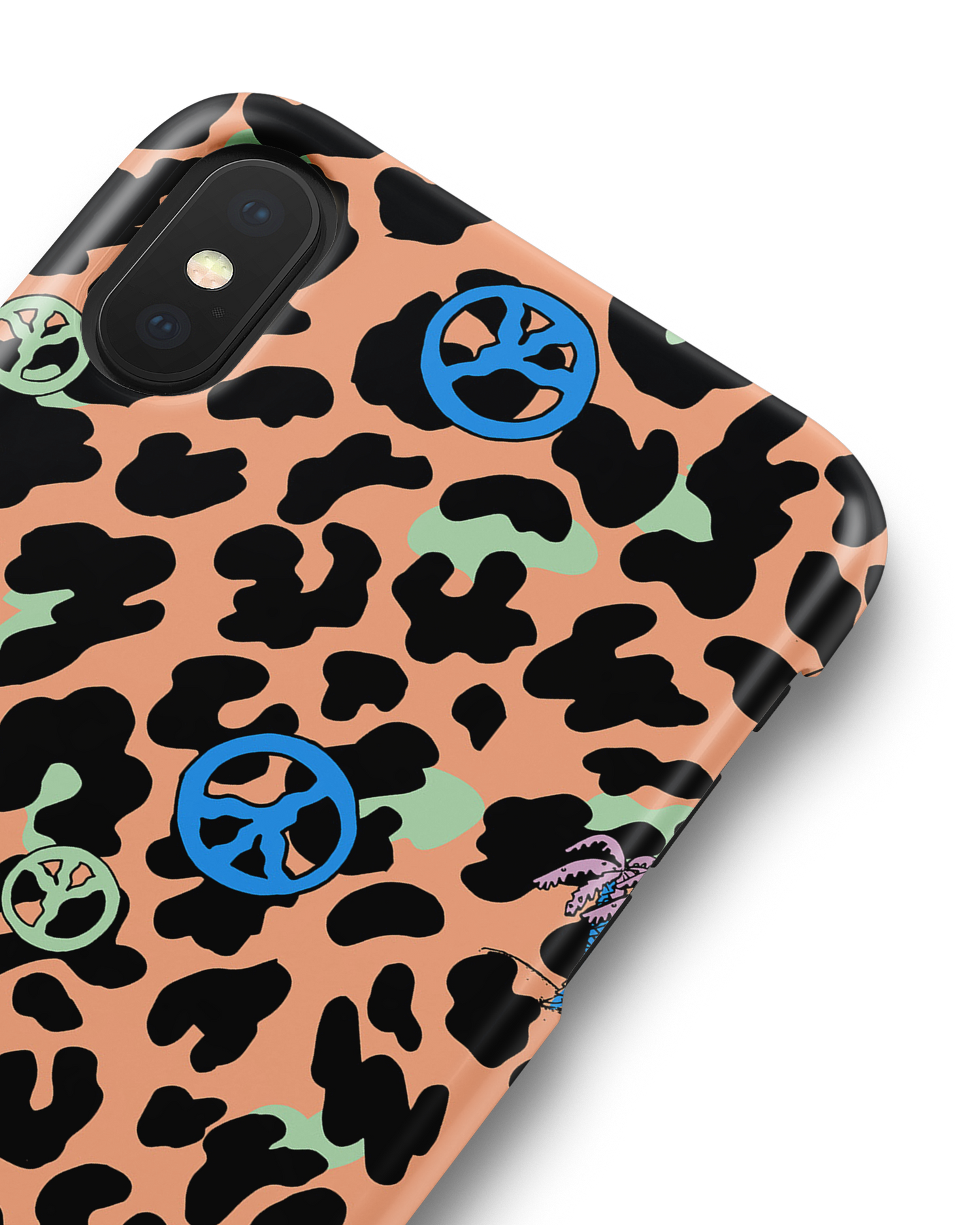 Leopard Peace Palms Hardcase Handyhülle Apple iPhone X, Apple iPhone XS: Detailansicht