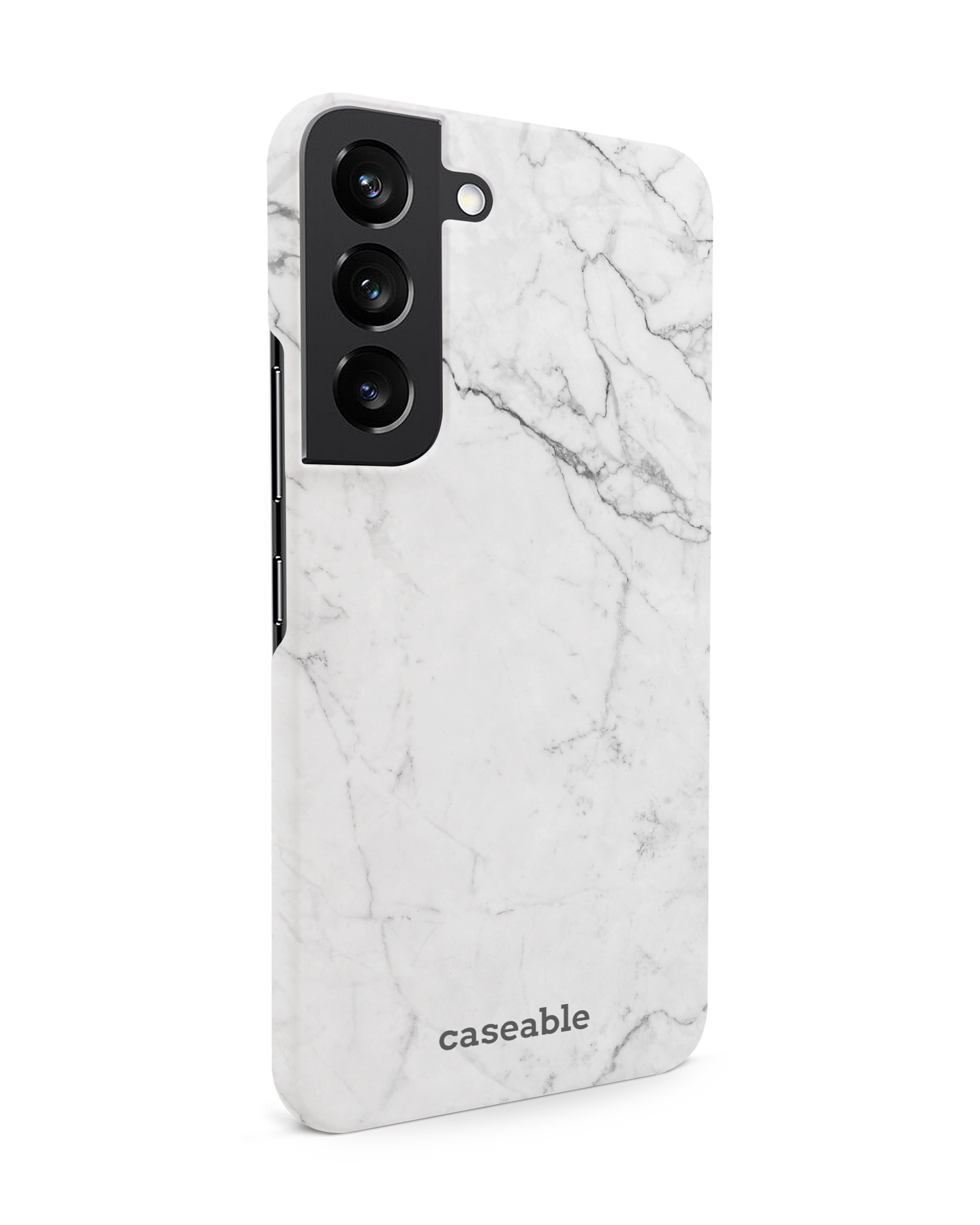 White Marble Hardcase Handyhülle Samsung Galaxy S22 5G: Seitenansicht links