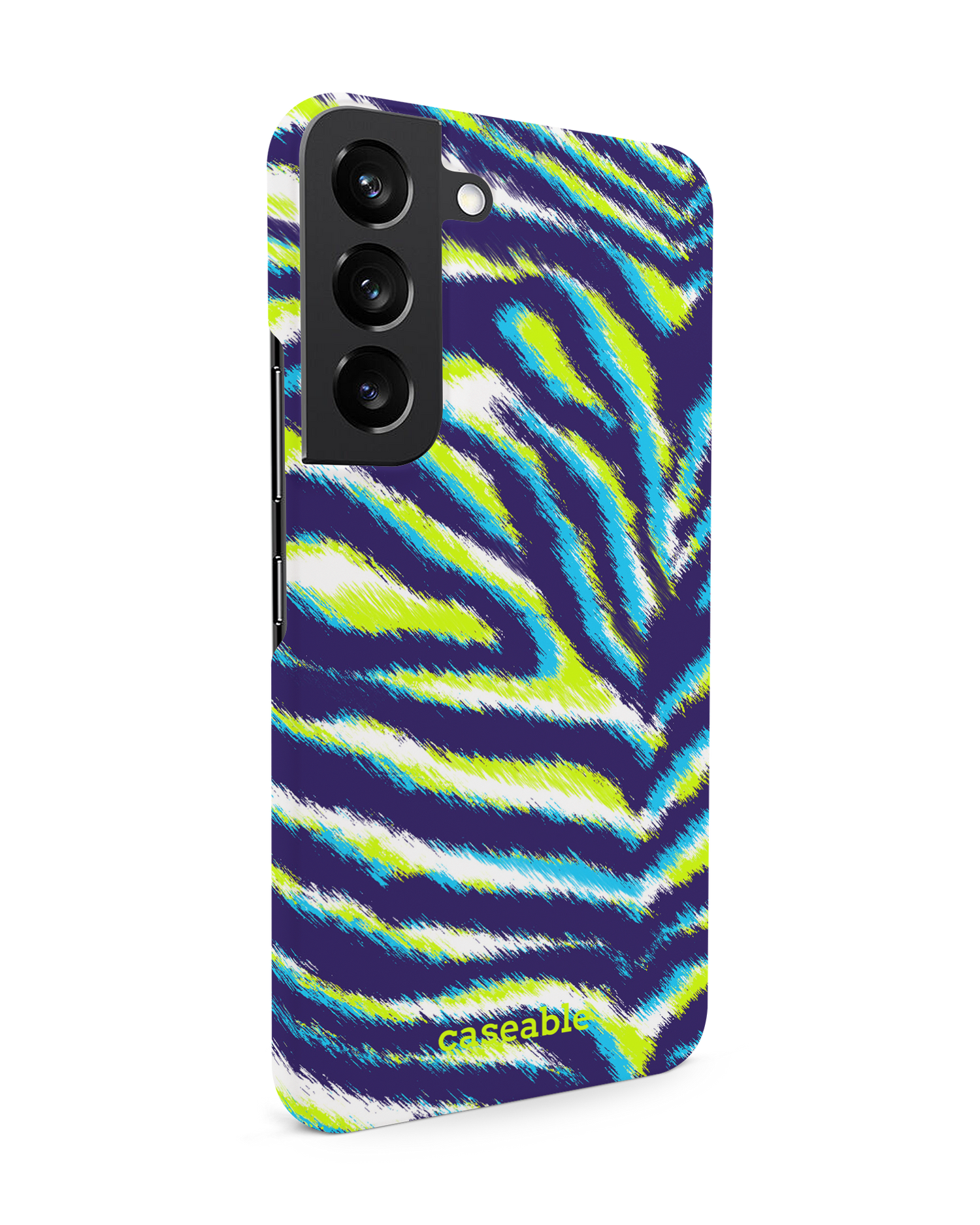 Neon Zebra Hardcase Handyhülle Samsung Galaxy S22 5G: Seitenansicht links