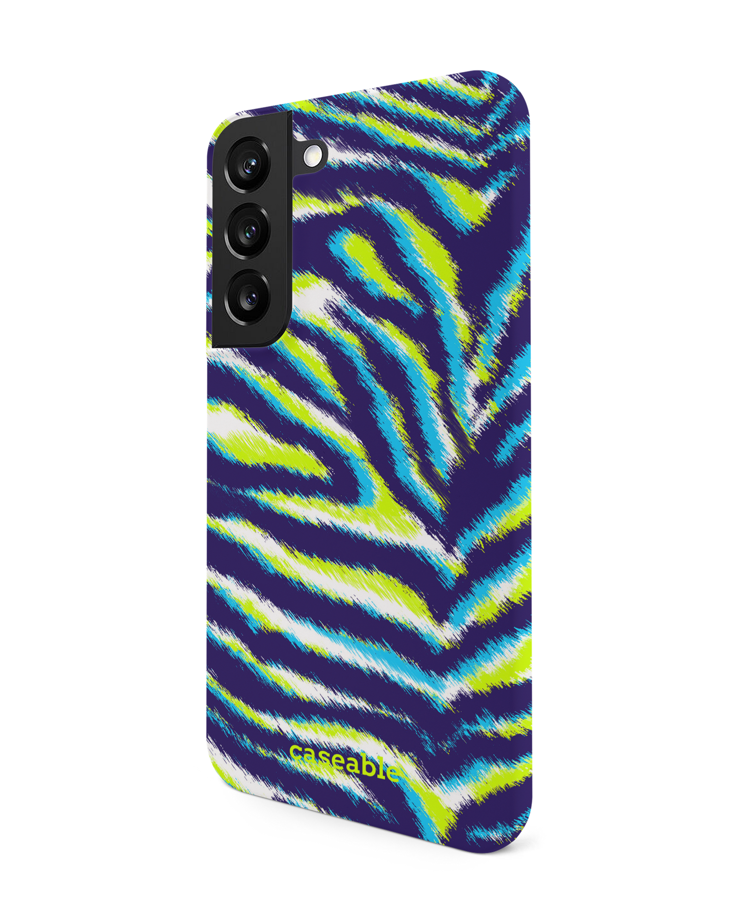 Neon Zebra Hardcase Handyhülle Samsung Galaxy S22 5G: Seitenansicht rechts