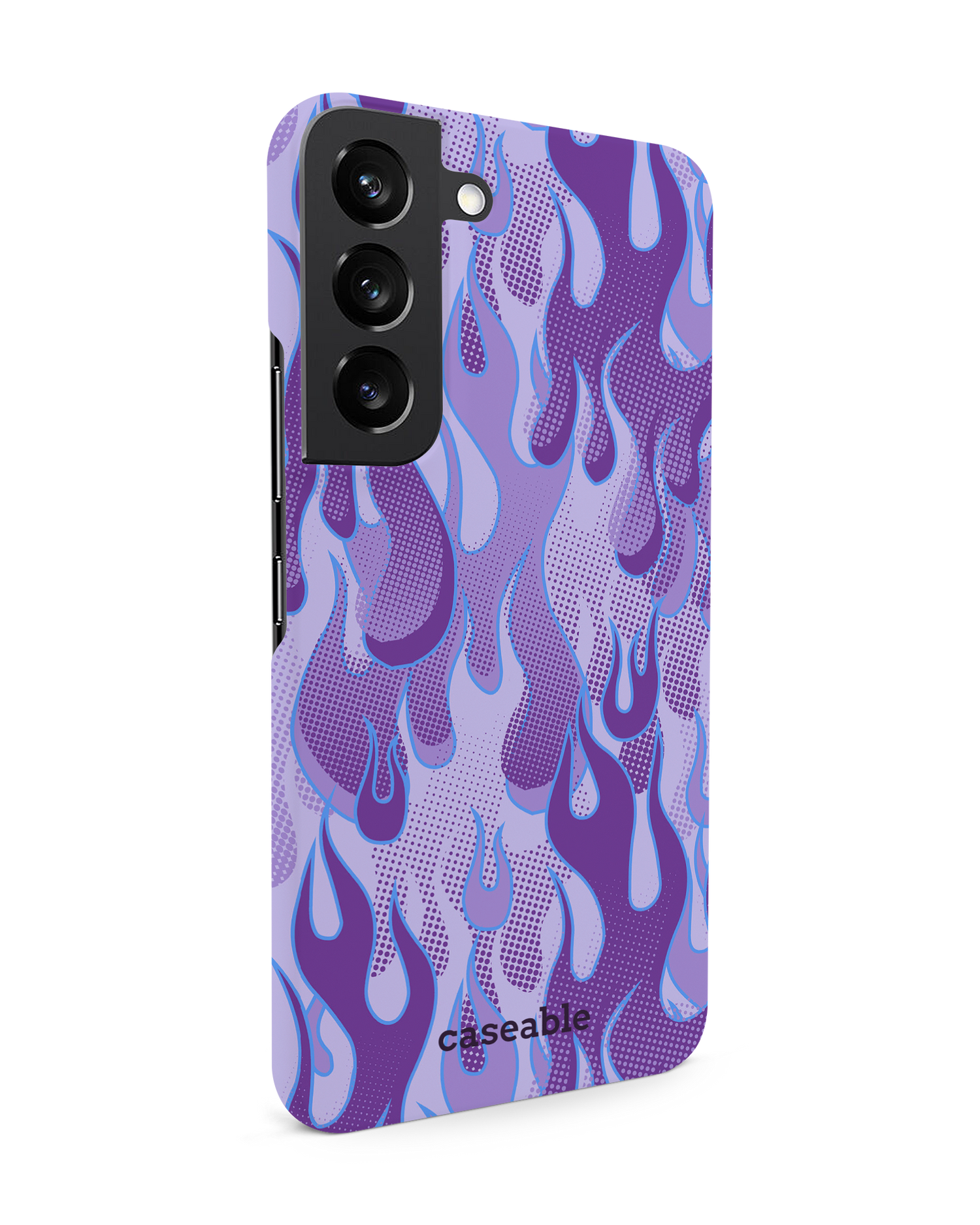 Purple Flames Hardcase Handyhülle Samsung Galaxy S22 5G: Seitenansicht links