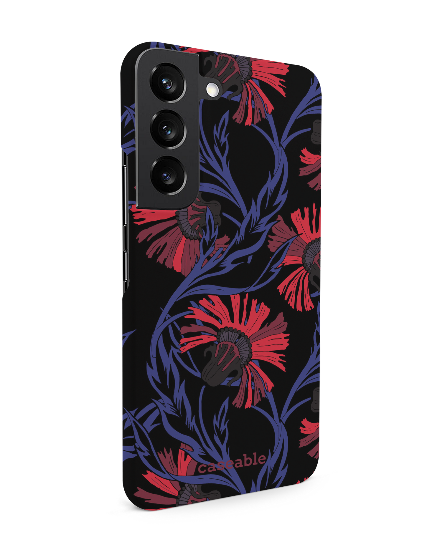 Midnight Floral Hardcase Handyhülle Samsung Galaxy S22 5G: Seitenansicht links