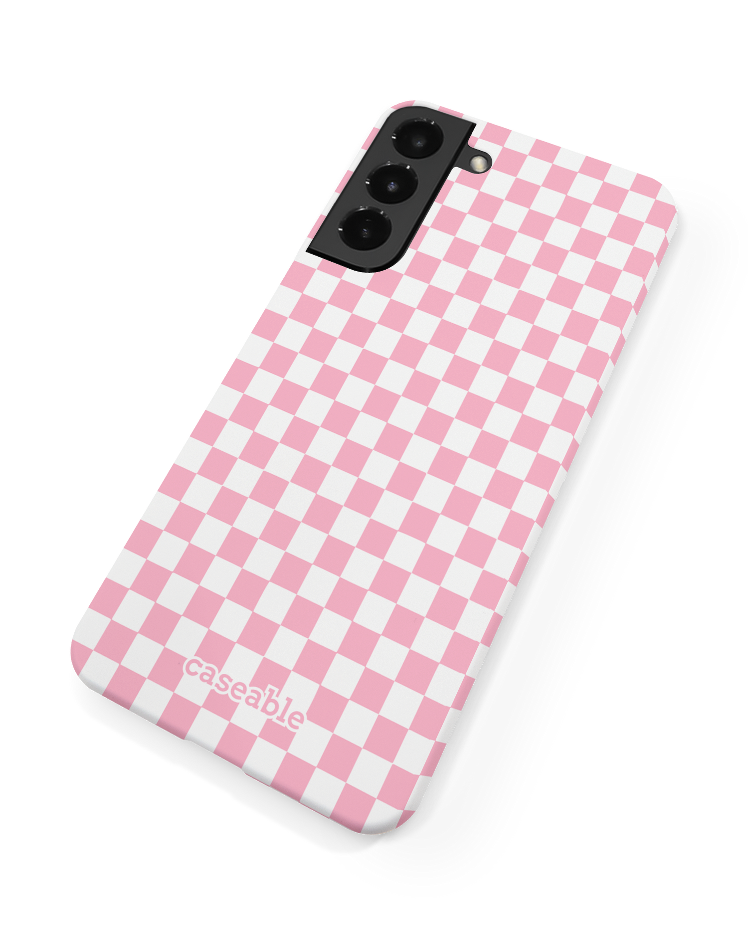 Pink Checkerboard Hardcase Handyhülle Samsung Galaxy S22 5G: Rückseite