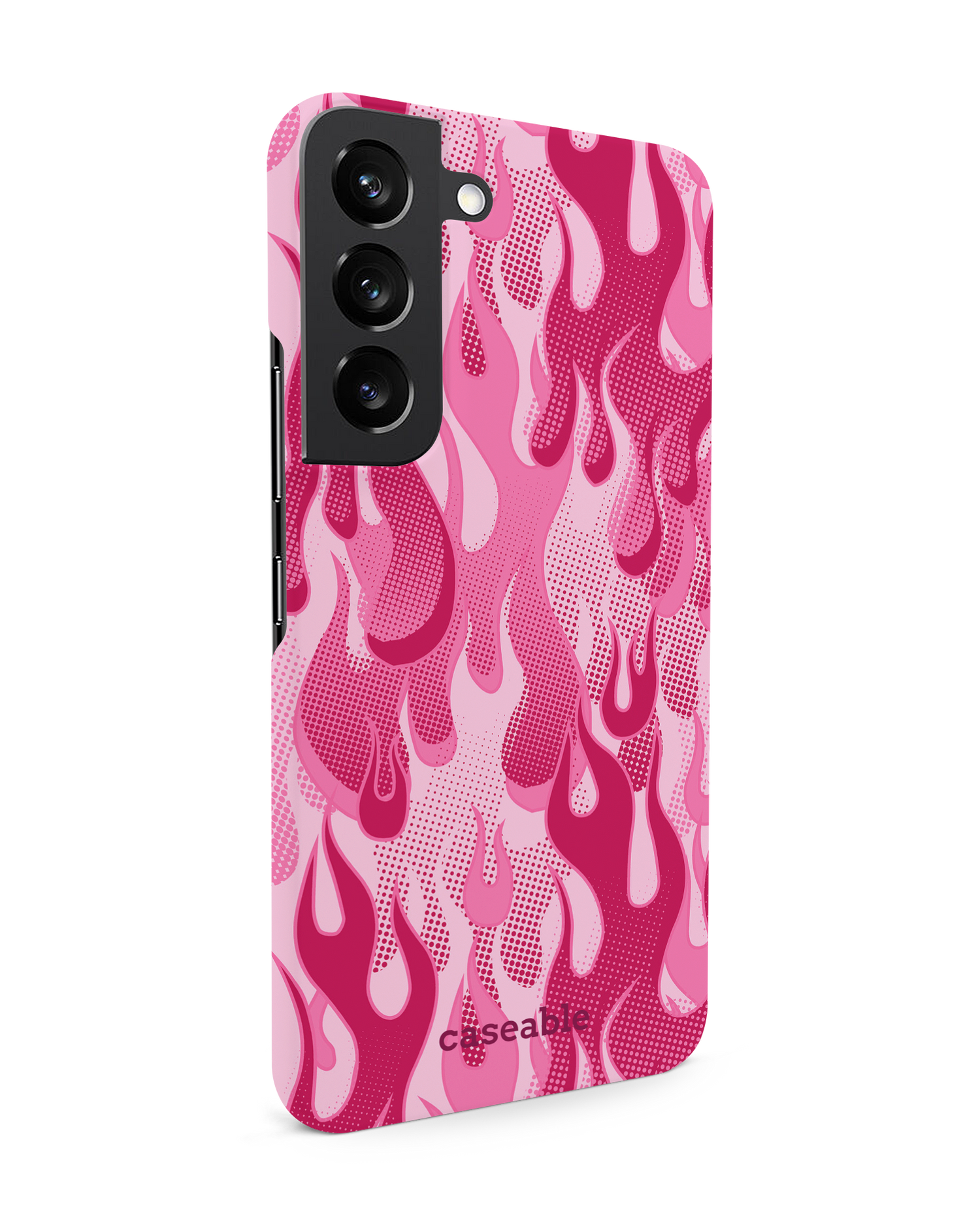 Pink Flames Hardcase Handyhülle Samsung Galaxy S22 5G: Seitenansicht links