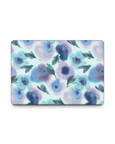 Watercolour Flowers Blue Laptop Aufkleber für 15 Zoll Apple MacBooks: Frontansicht