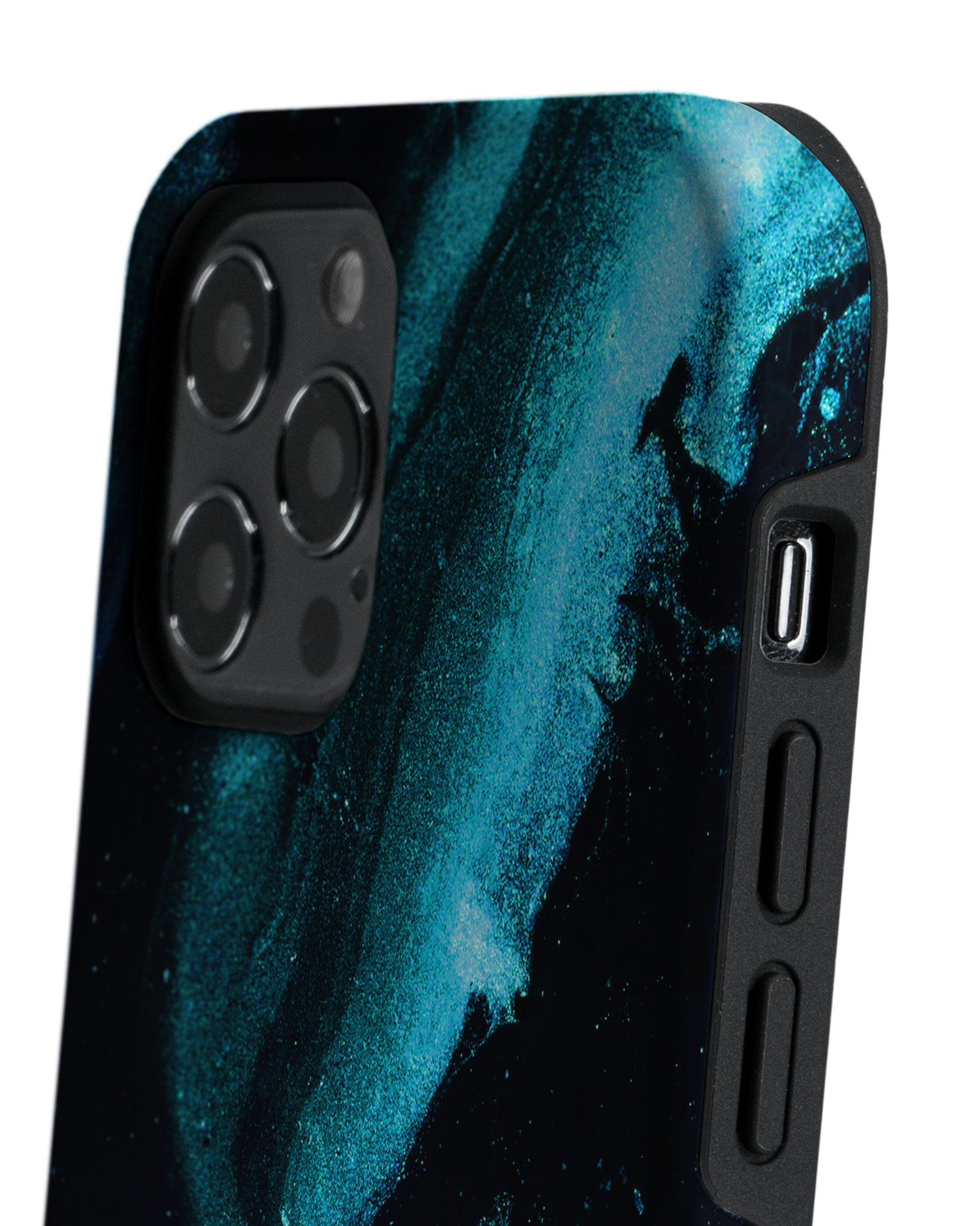 Deep Turquoise Sparkle Premium Handyhülle Apple iPhone 12, Apple iPhone 12 Pro: Detailansicht 2