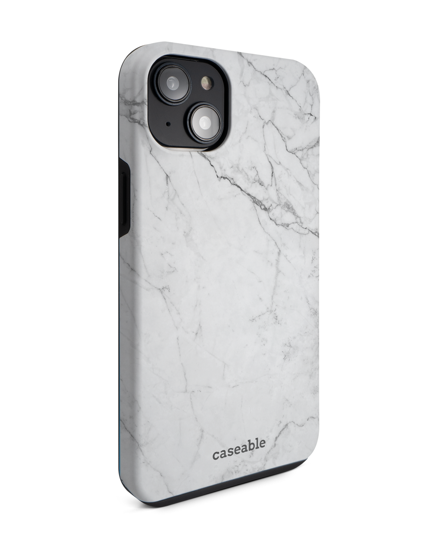 White Marble Premium Handyhülle für Apple iPhone 14 Plus: Seitenansicht links