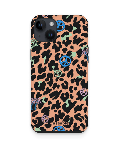 Leopard Peace Palms Premium Handyhülle für Apple iPhone 15 Plus