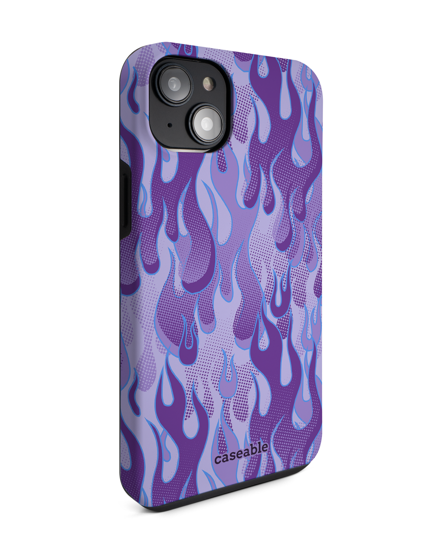 Purple Flames Premium Handyhülle für Apple iPhone 14 Plus: Seitenansicht links