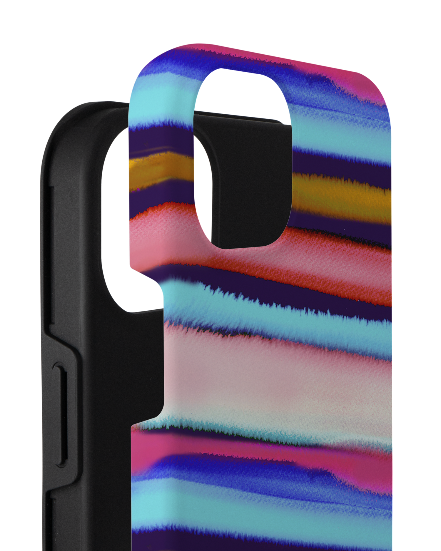 Watercolor Stripes Premium Handyhülle für Apple iPhone 14 Plus besteht aus 2 Teilen