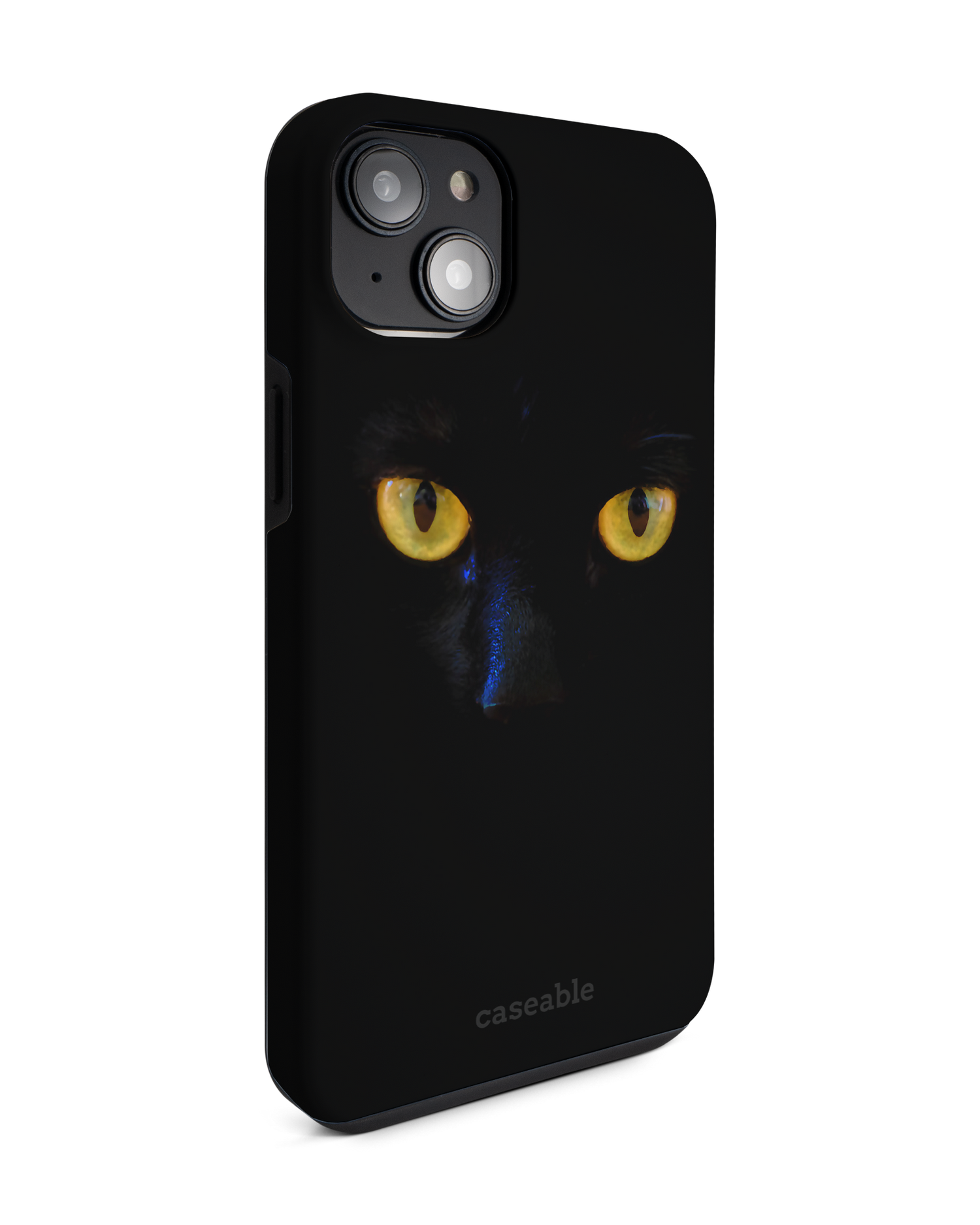 Black Cat Premium Handyhülle für Apple iPhone 14 Plus: Seitenansicht links