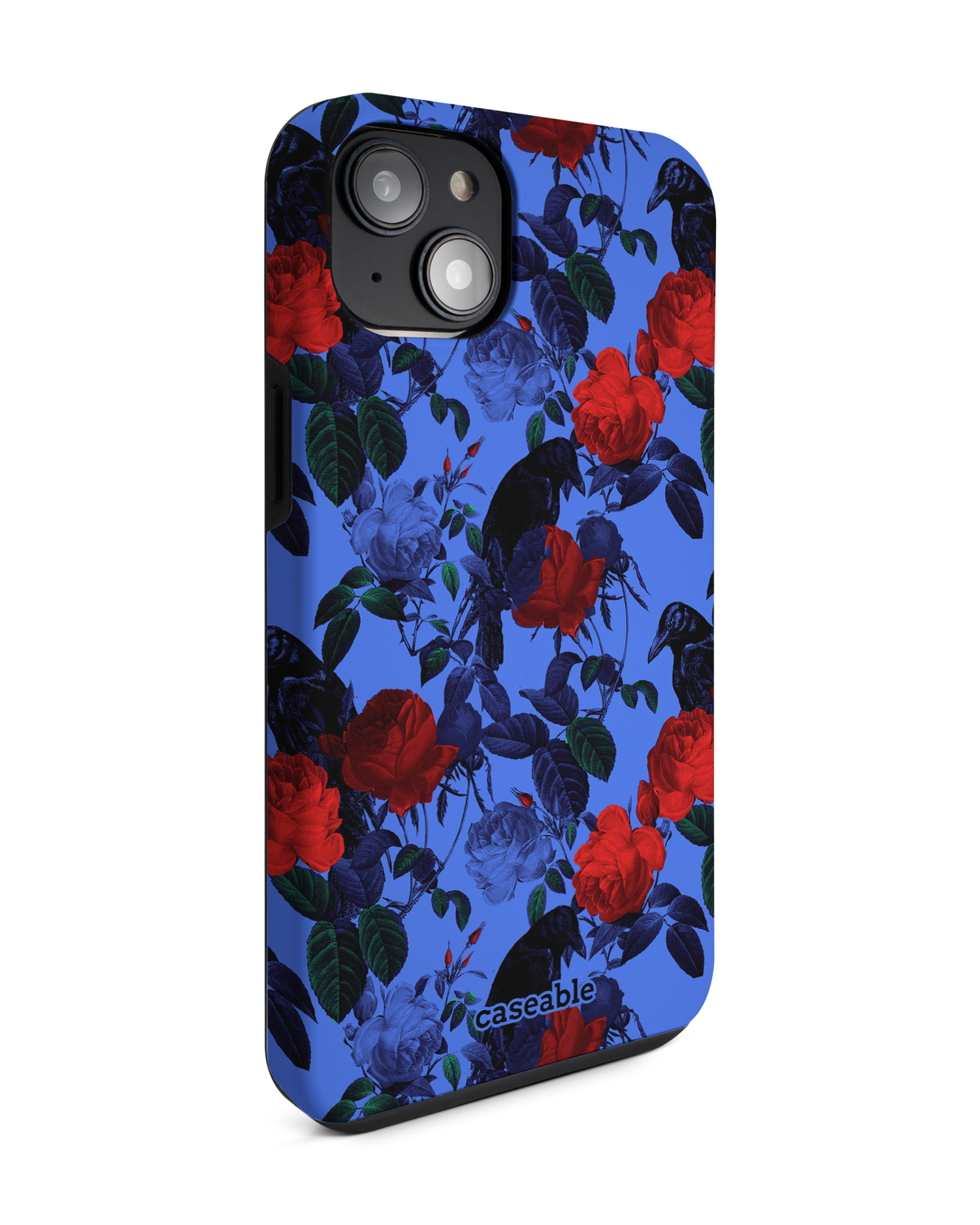 Roses And Ravens Premium Handyhülle für Apple iPhone 14 Plus: Seitenansicht links