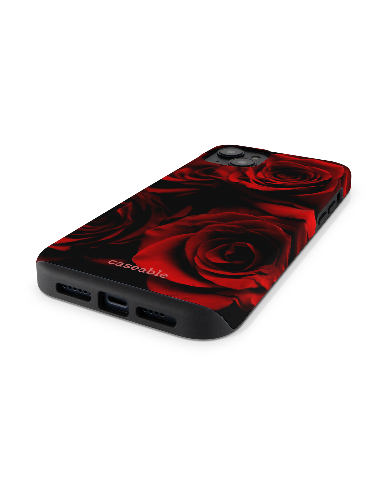 Red Roses Premium Handyhülle für Apple iPhone 14 Plus: Smartphone liegend