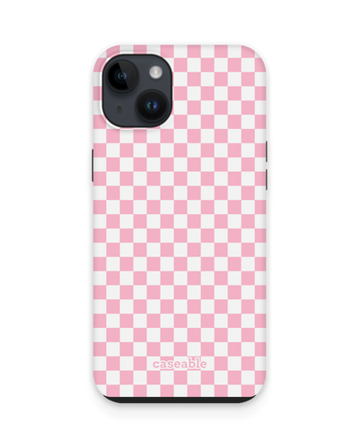 Pink Checkerboard Premium Handyhülle für Apple iPhone 14 Plus