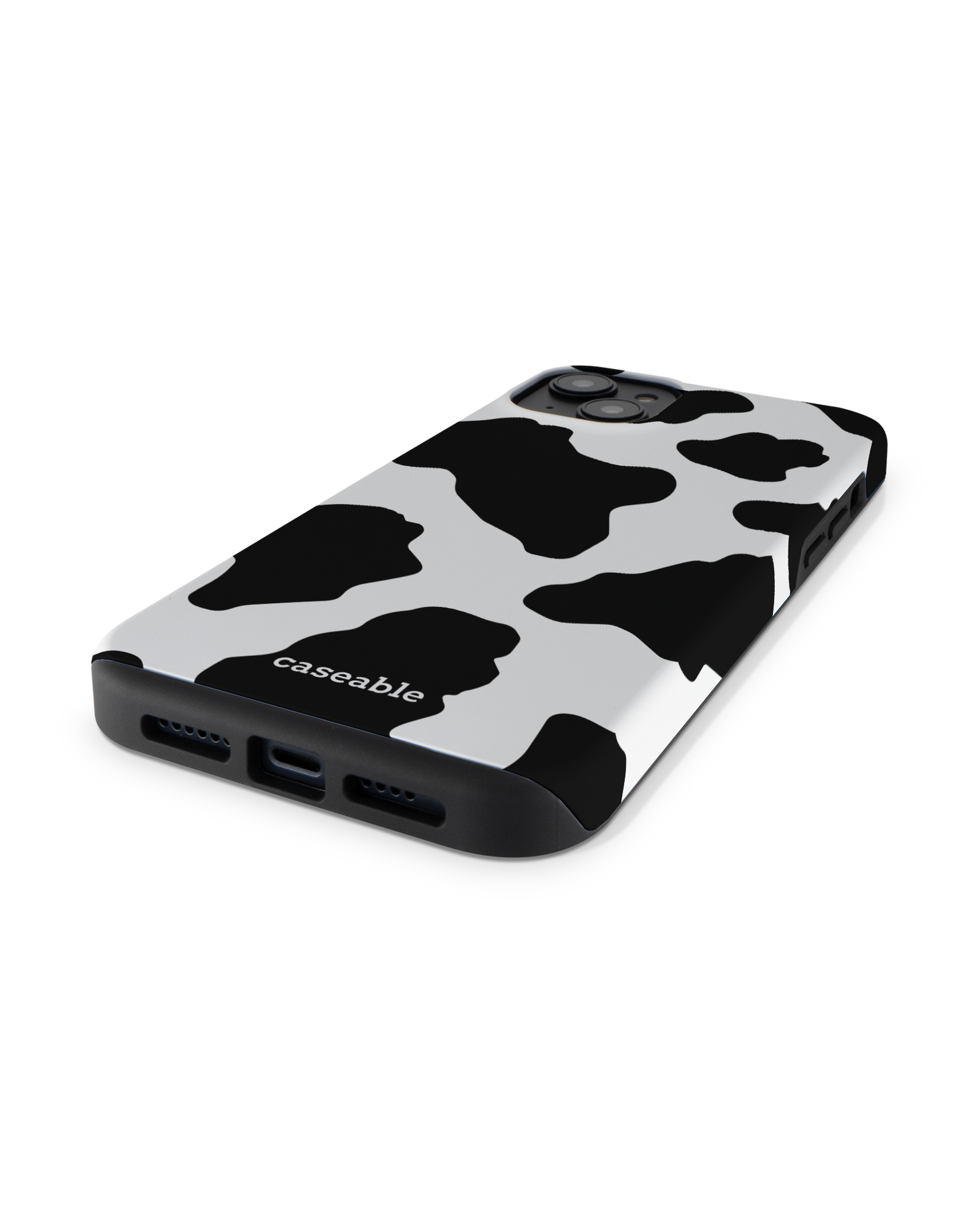 Cow Print 2 Premium Handyhülle für Apple iPhone 14 Plus: Smartphone liegend