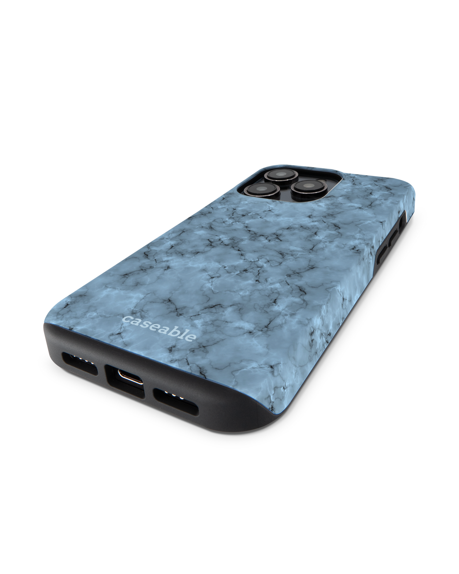 Blue Marble Premium Handyhülle für Apple iPhone 14 Pro: Smartphone liegend