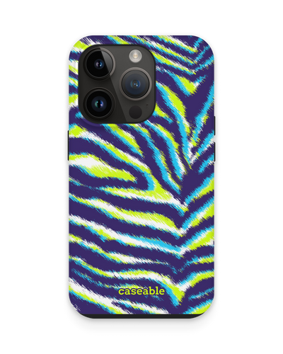 Neon Zebra Premium Handyhülle für Apple iPhone 15 Pro