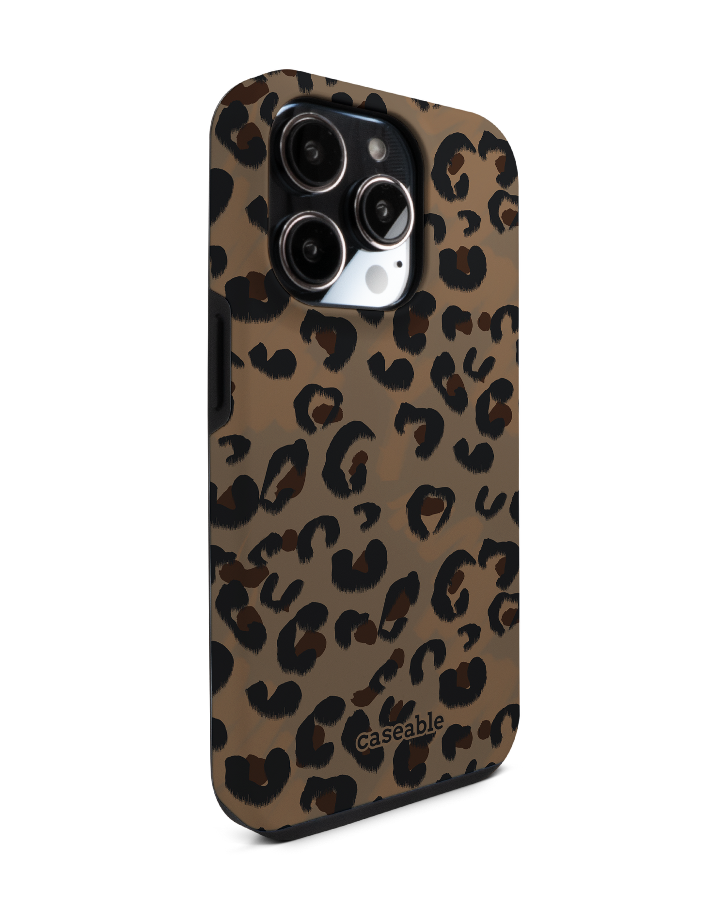 Leopard Repeat Premium Handyhülle für Apple iPhone 14 Pro: Seitenansicht links
