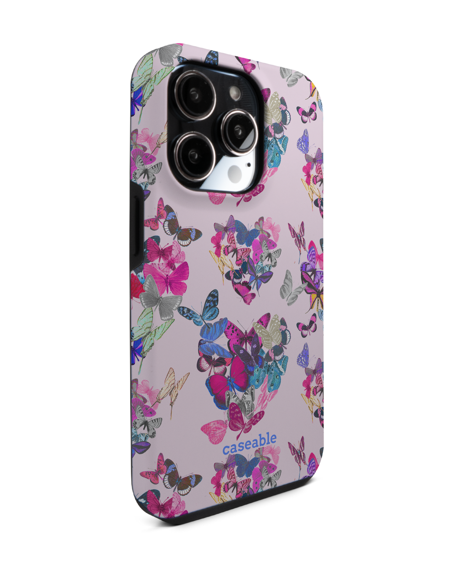 Butterfly Love Premium Handyhülle für Apple iPhone 14 Pro: Seitenansicht links