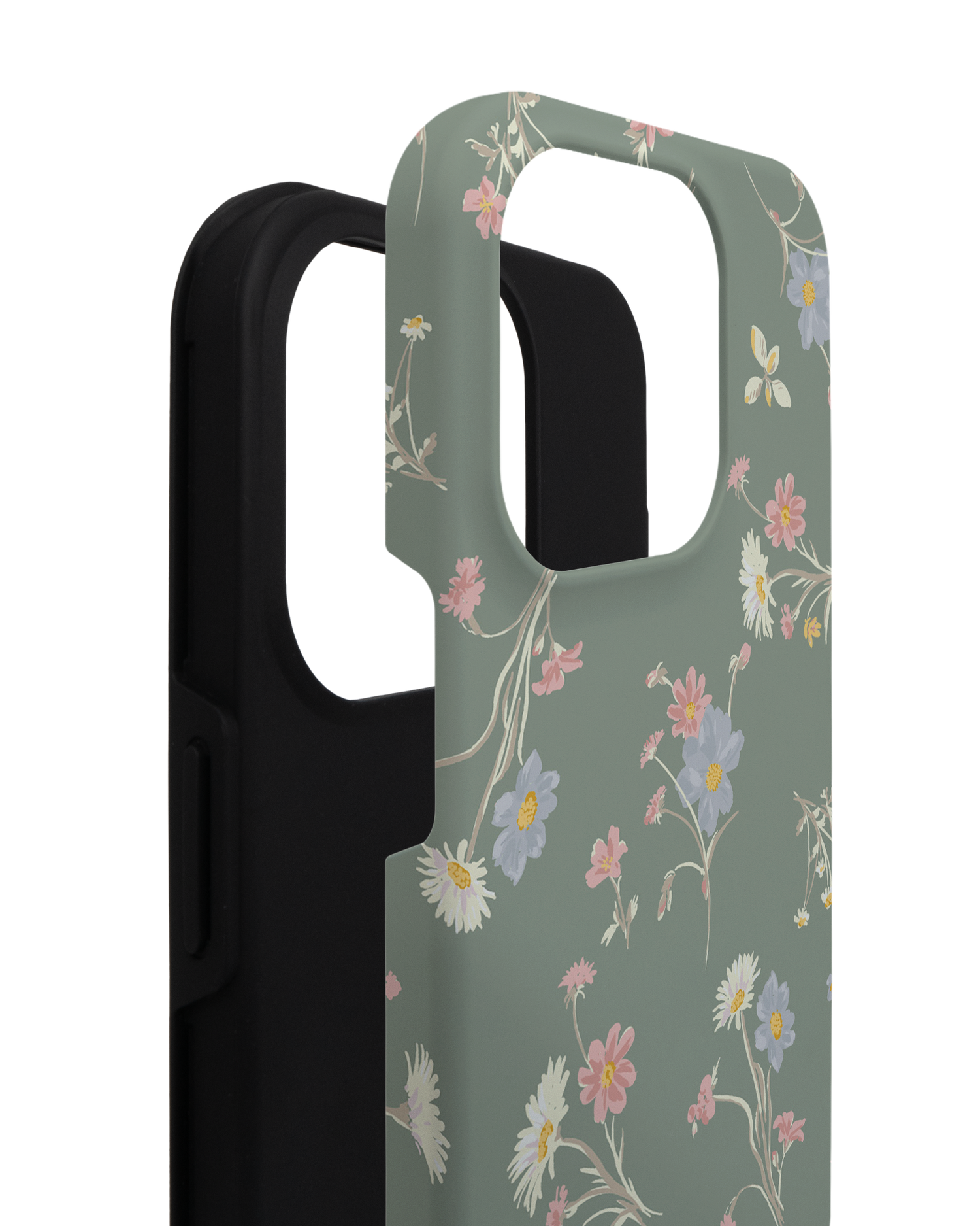 Wild Flower Sprigs Premium Handyhülle für Apple iPhone 14 Pro besteht aus 2 Teilen