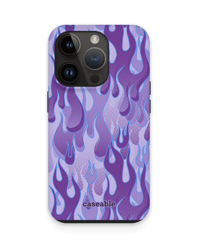 Purple Flames Premium Handyhülle für Apple iPhone 14 Pro