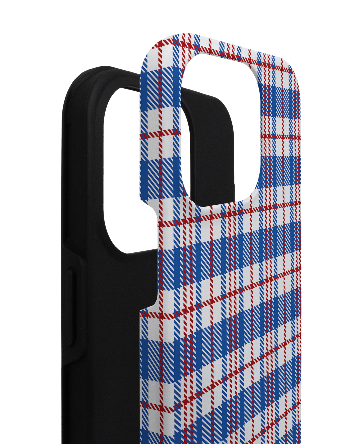 Plaid Market Bag Premium Handyhülle für Apple iPhone 14 Pro besteht aus 2 Teilen