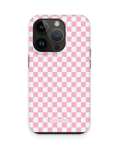Pink Checkerboard Premium Handyhülle für Apple iPhone 15 Pro