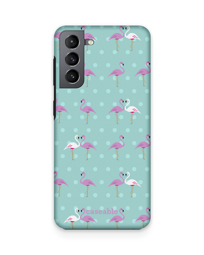 Two Flamingos Premium Handyhülle Samsung Galaxy S21 Plus
