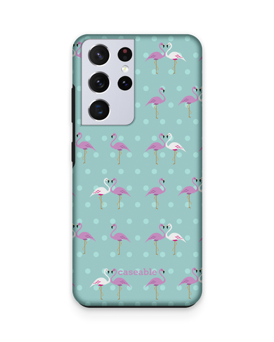Two Flamingos Premium Handyhülle Samsung Galaxy S21 Ultra