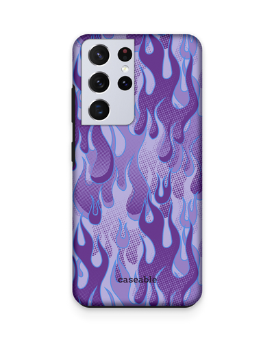 Purple Flames Premium Handyhülle Samsung Galaxy S21 Ultra