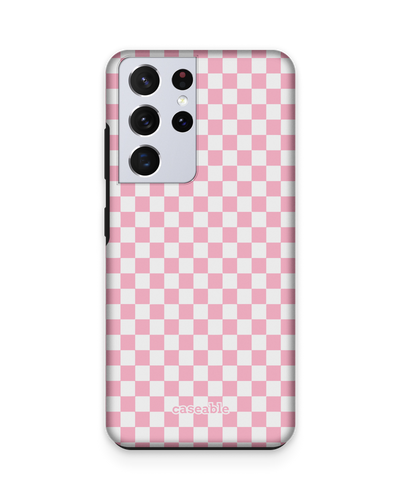 Pink Checkerboard Premium Handyhülle Samsung Galaxy S21 Ultra