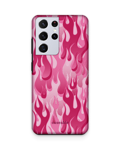 Pink Flames Premium Handyhülle Samsung Galaxy S21 Ultra