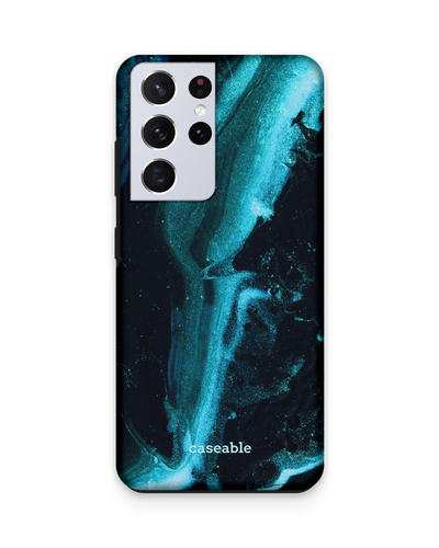 Deep Turquoise Sparkle Premium Handyhülle Samsung Galaxy S21 Ultra