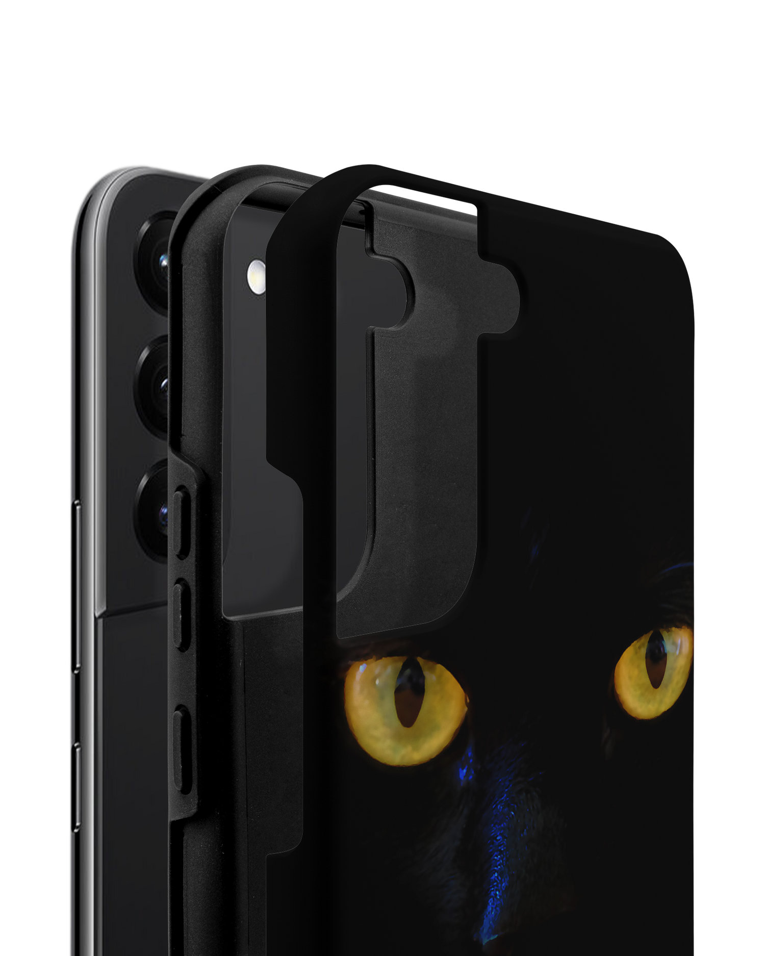 Black Cat Premium Handyhülle Samsung Galaxy S22 Plus 5G besteht aus 2 Teilen