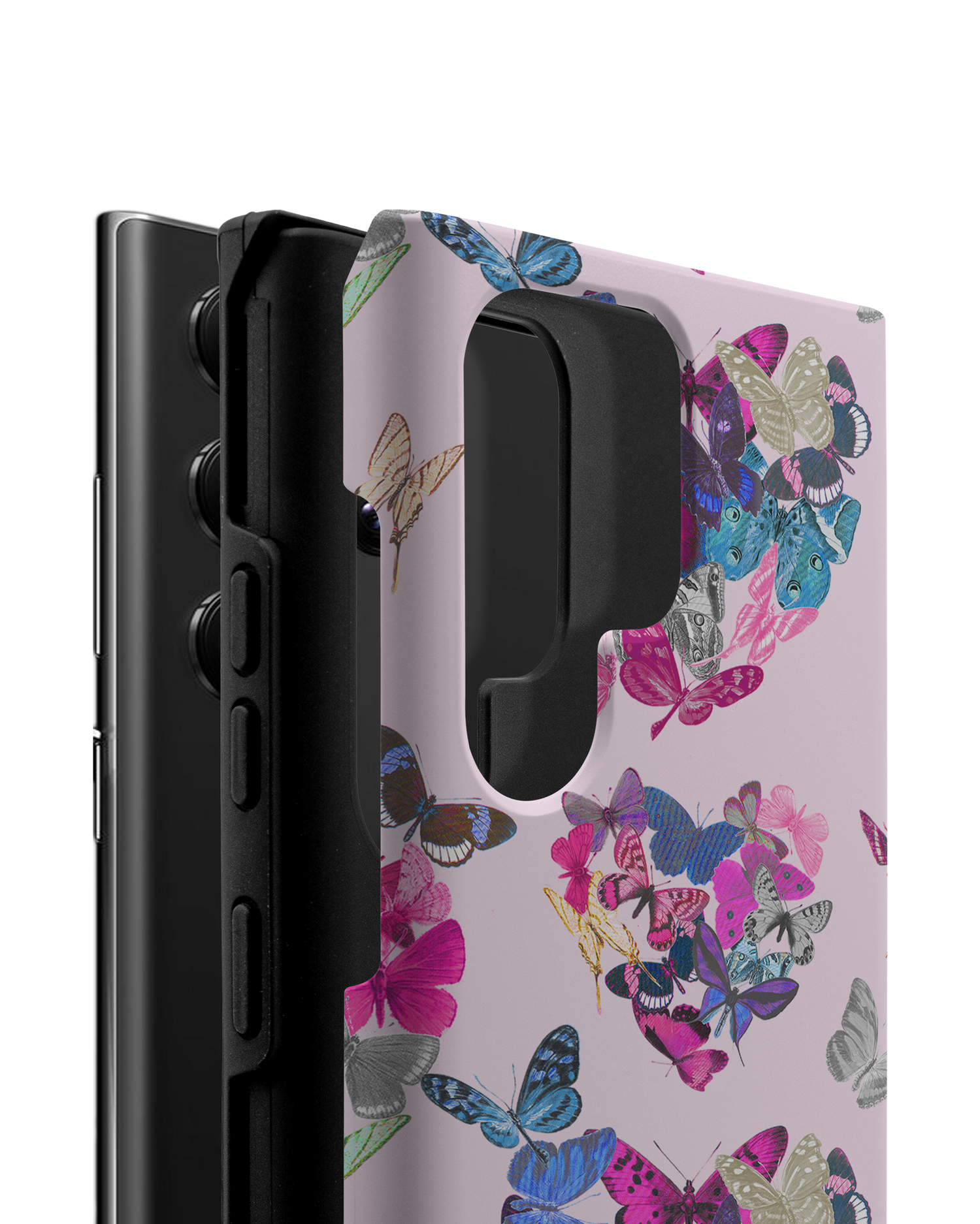 Butterfly Love Premium Handyhülle Samsung Galaxy S22 Ultra 5G besteht aus 2 Teilen