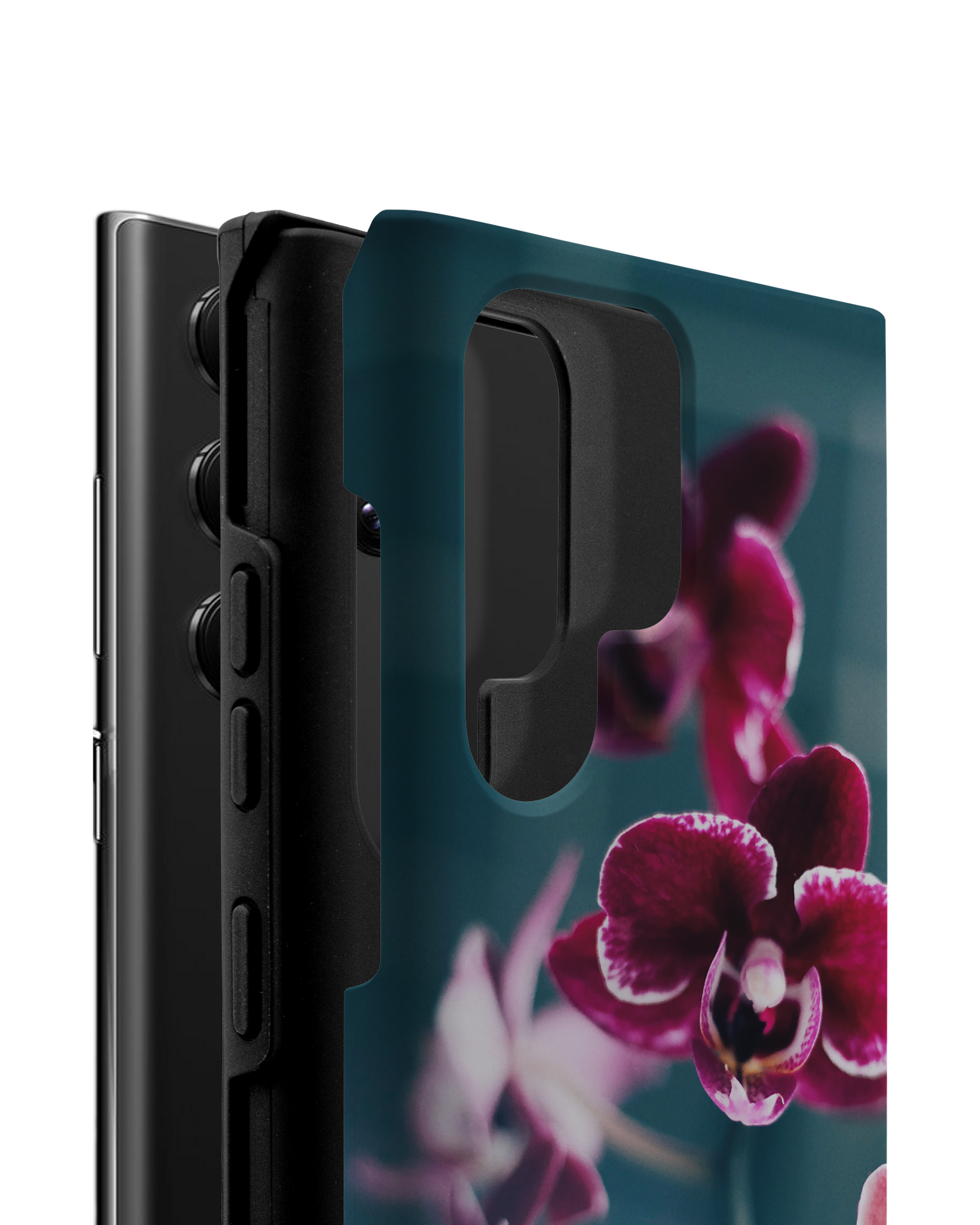 Orchid Premium Handyhülle Samsung Galaxy S22 Ultra 5G besteht aus 2 Teilen