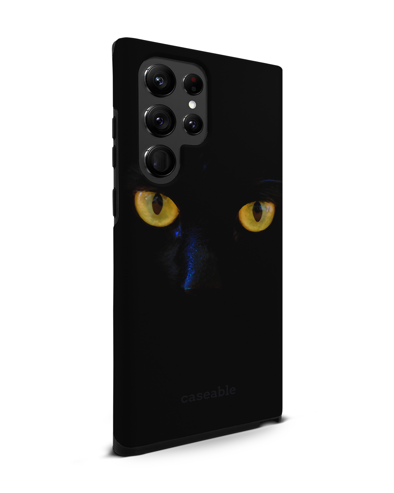 Black Cat Premium Handyhülle Samsung Galaxy S22 Ultra 5G: Seitenansicht links